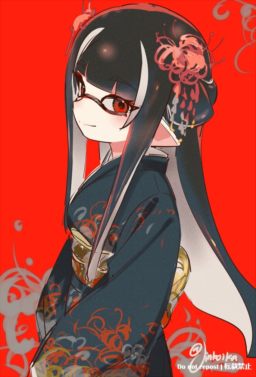 inkling player character and inkling girl (splatoon) drawn by jinkoika