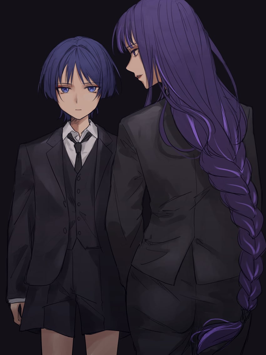 raiden shogun and scaramouche (genshin impact) drawn by yamabuki_(yamabuki_xxxxx)