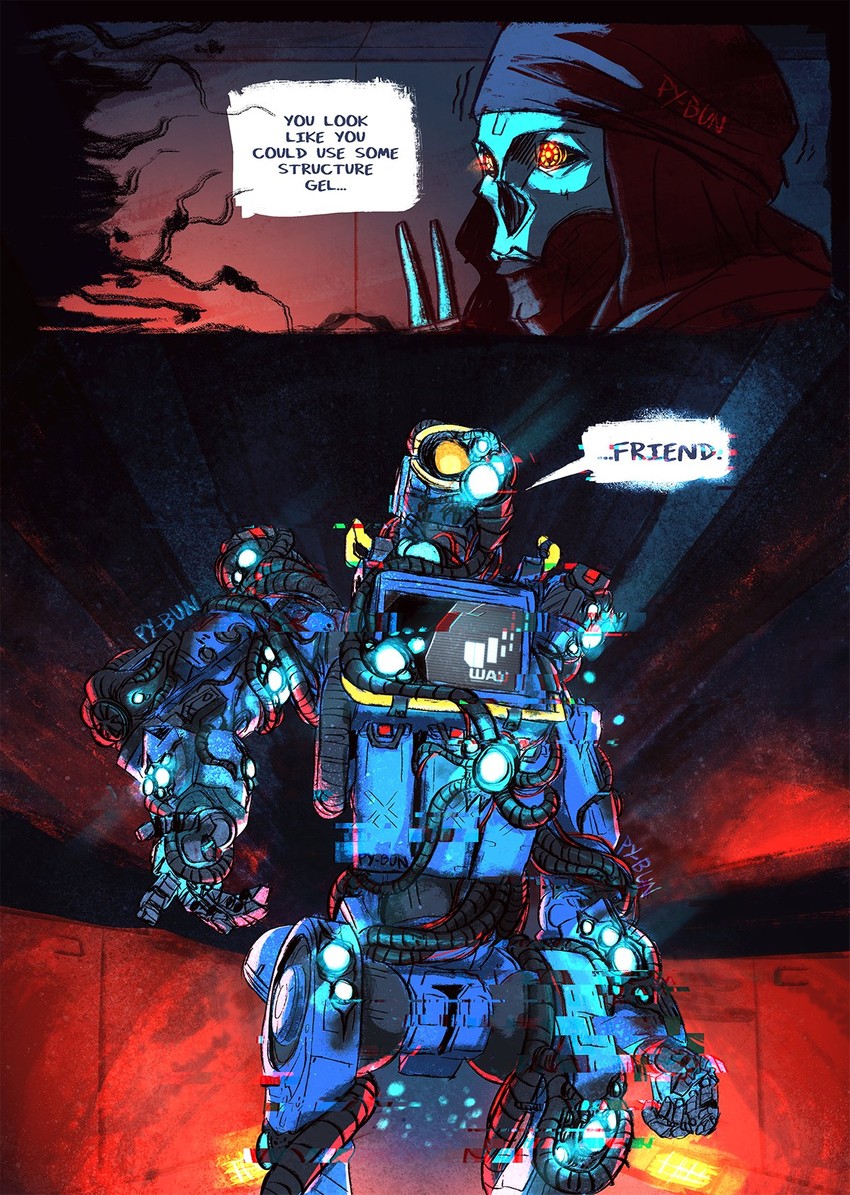 revenant, pathfinder, and classic revenant (apex legends and 1 more) drawn by py-bun