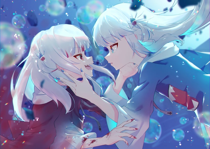 gawr gura (hololive and 2 more) drawn by kisaragi_yuu_(user_kfua8252)