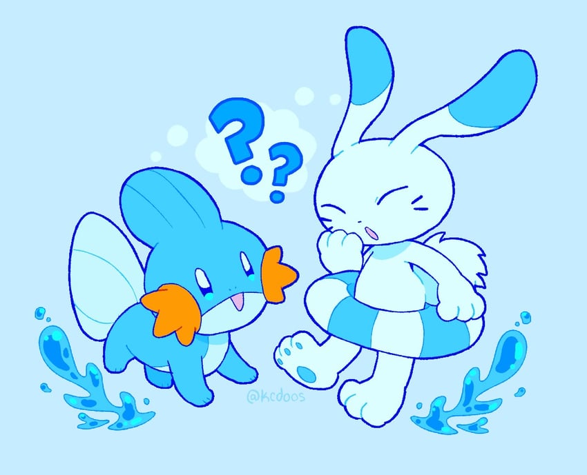mudkip and warabbit (pokemon and 1 more) drawn by kcdoos