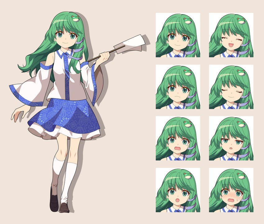 kochiya sanae (touhou and 1 more) drawn by 4rion