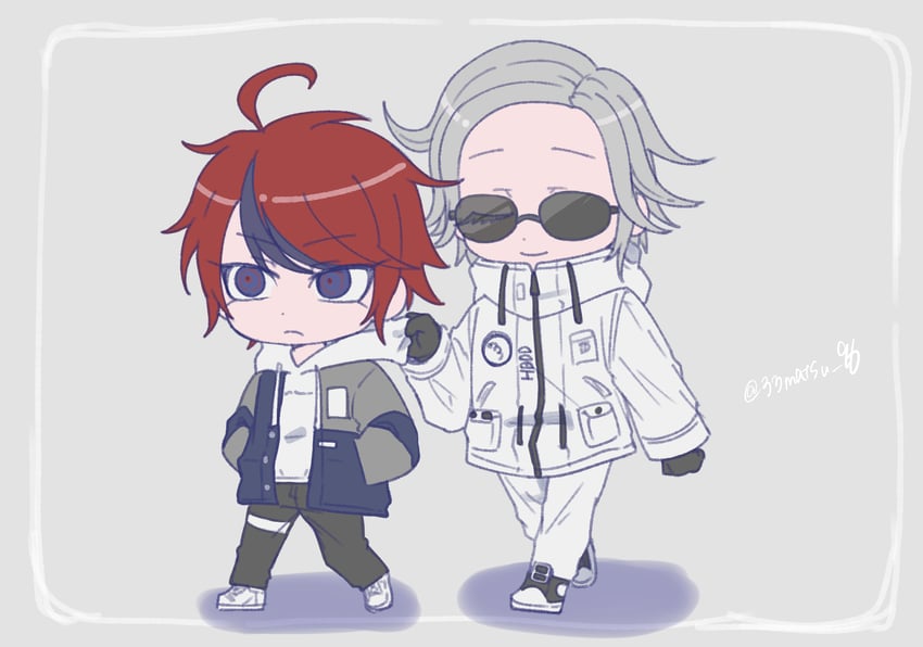 aotsuki eito and sumino takumi (the hundred line -last defense academy-) drawn by nanohana_(33matsu_96)