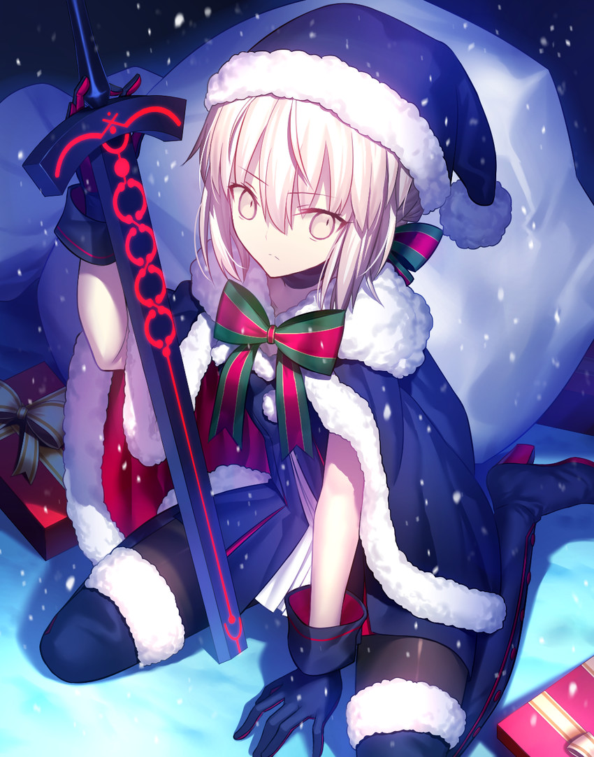 artoria pendragon, saber alter, and santa alter (fate and 1 more) drawn by mashima_saki_(mashimasa)