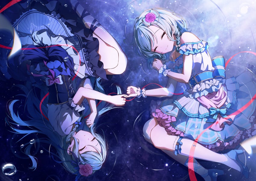 hikawa sayo and hikawa hina (bang dream!) drawn by setsuna_0430