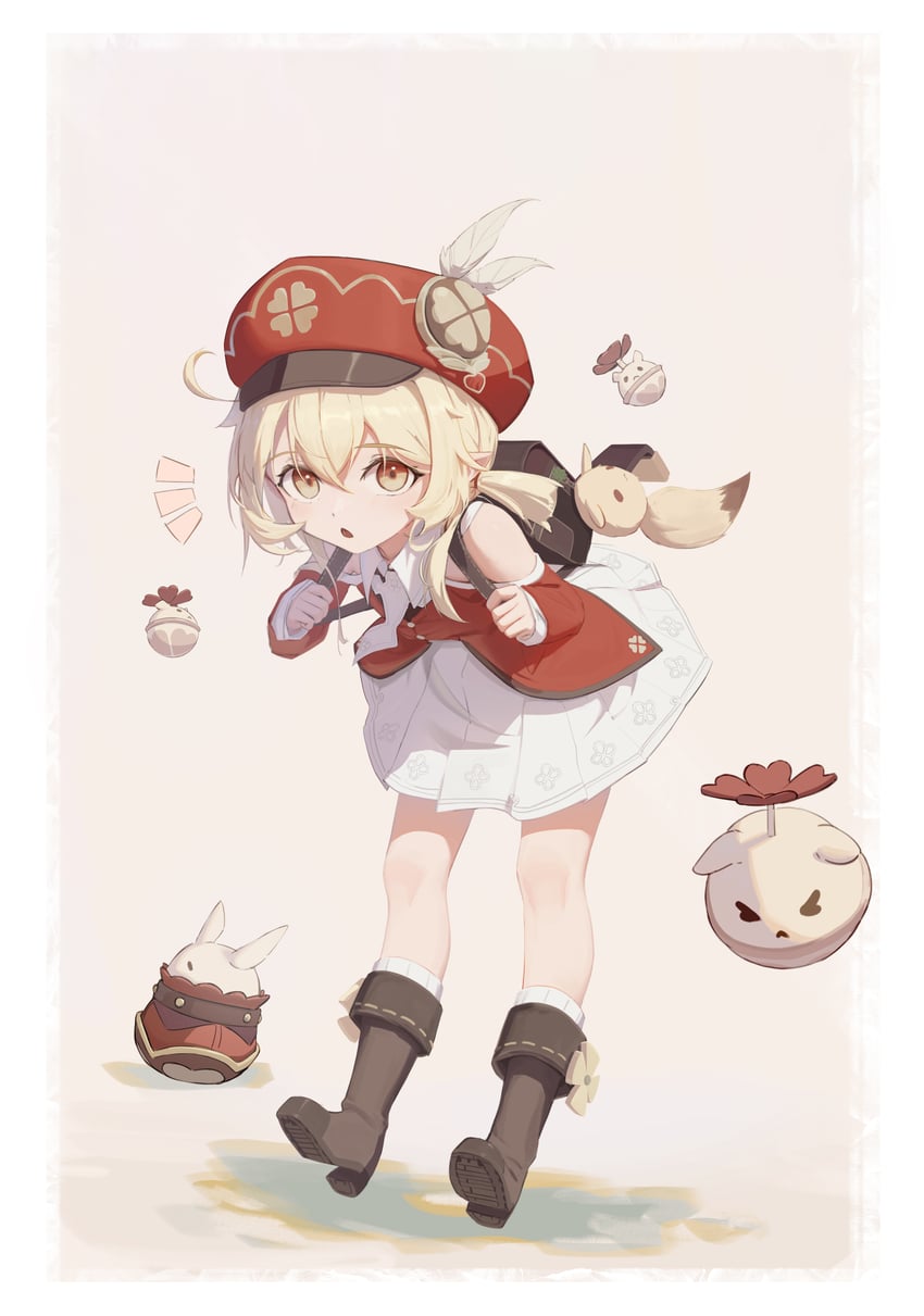 klee, dodoco, and jumpy dumpty (genshin impact) drawn by aton_(aton2503)