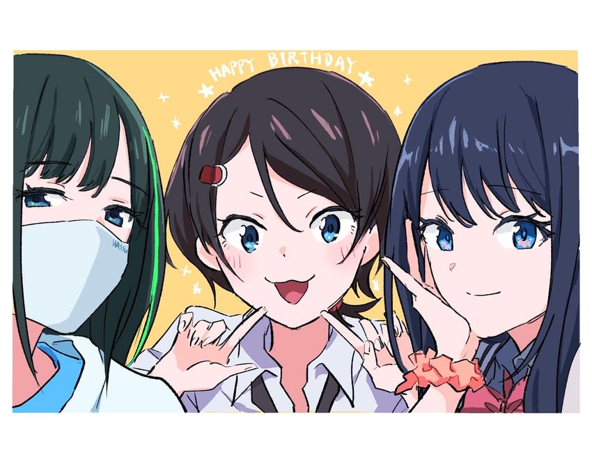takarada rikka, hassu, and namiko (gridman universe) drawn by himagosan