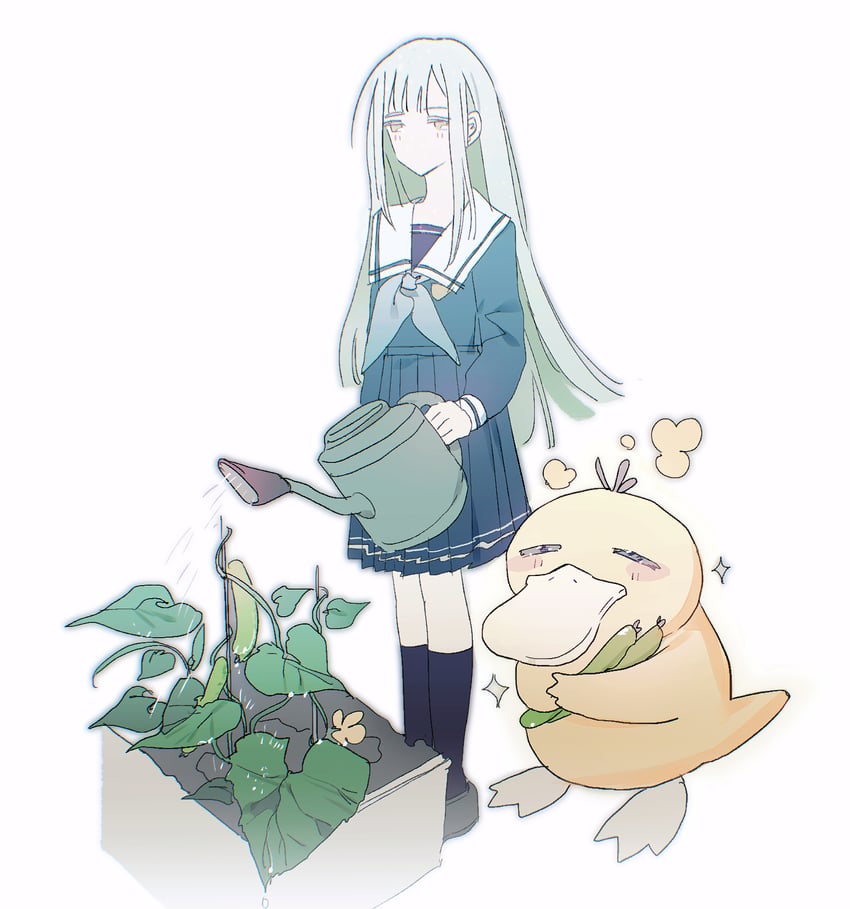 wakaba mutsumi and psyduck (pokemon and 2 more) drawn by reiboubyou
