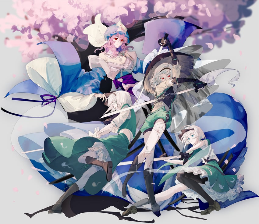 konpaku youmu and saigyouji yuyuko (touhou) drawn by xian_qishui