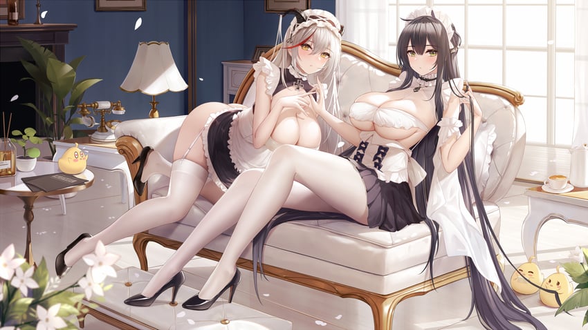 manjuu, aegir, and indomitable (azur lane) drawn by alexiel_(pixiv6211566)