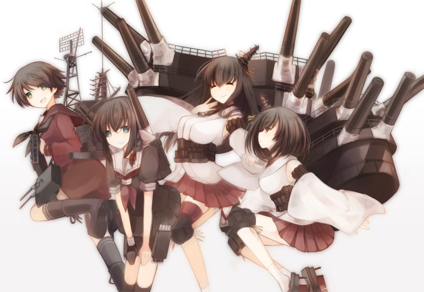 shigure, yamashiro, fusou, and mogami (kantai collection) drawn by kasuga_haruhi