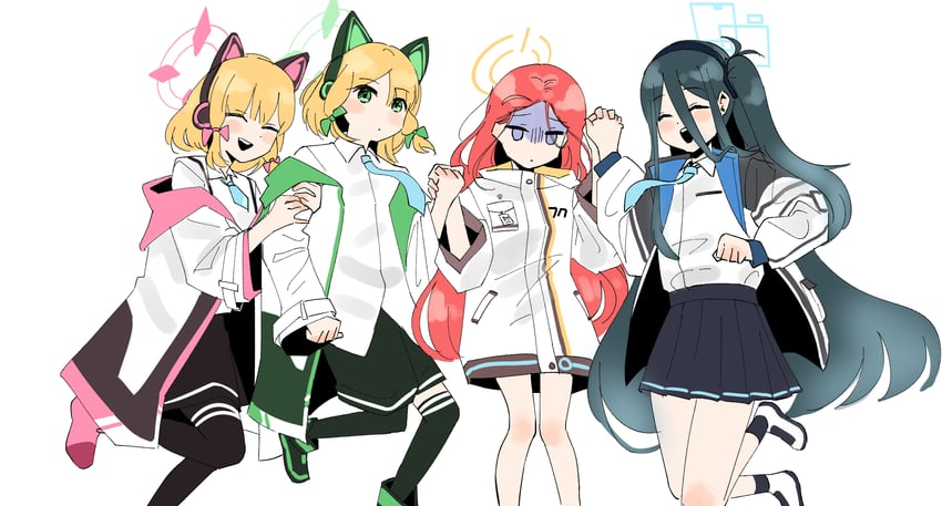 aris, momoi, midori, and yuzu (blue archive and 1 more) drawn by homuri_(homuri_)