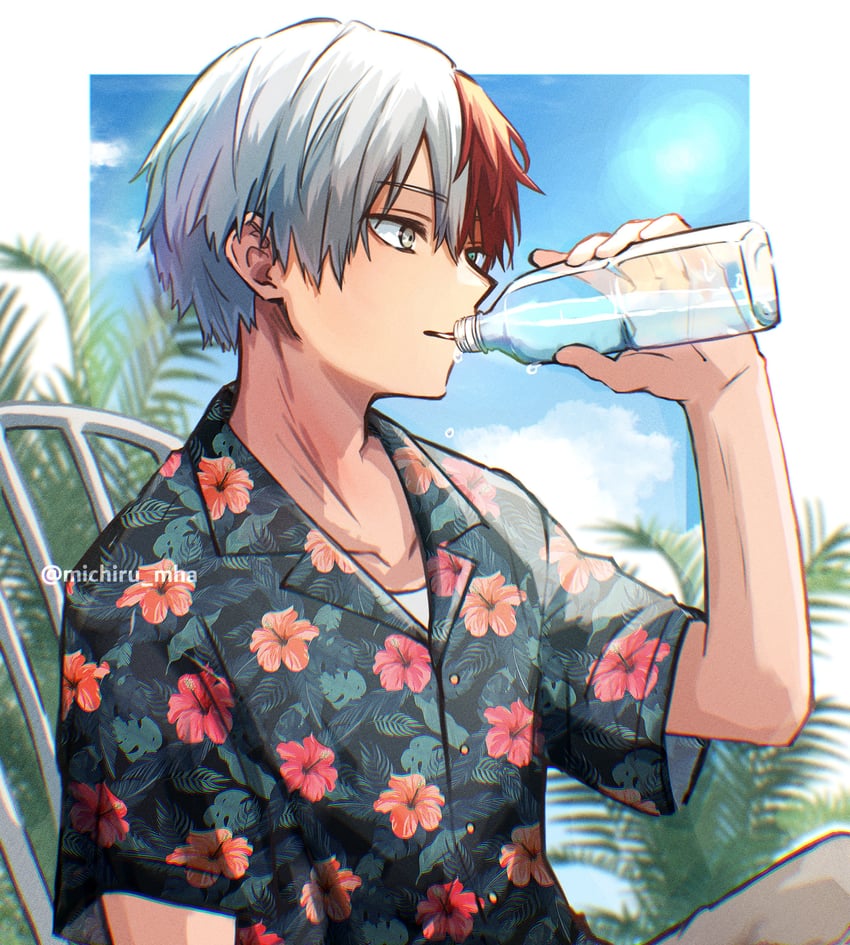 todoroki shoto (boku no hero academia) drawn by michiru_mha