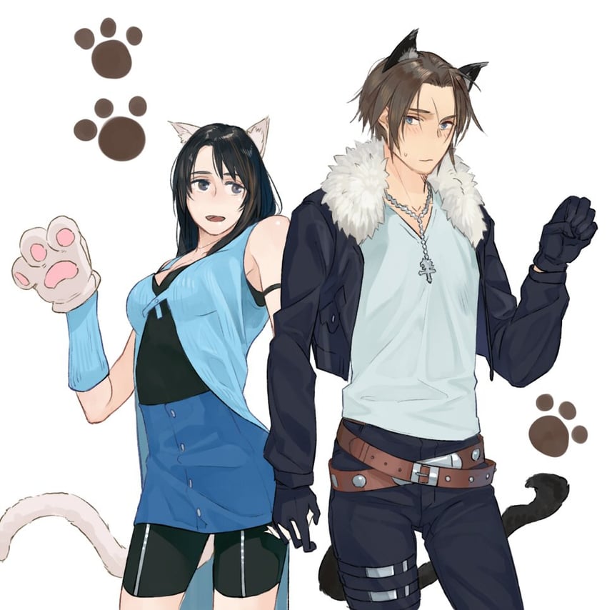 squall leonhart and rinoa heartilly (final fantasy and 1 more) drawn by nini_tw99