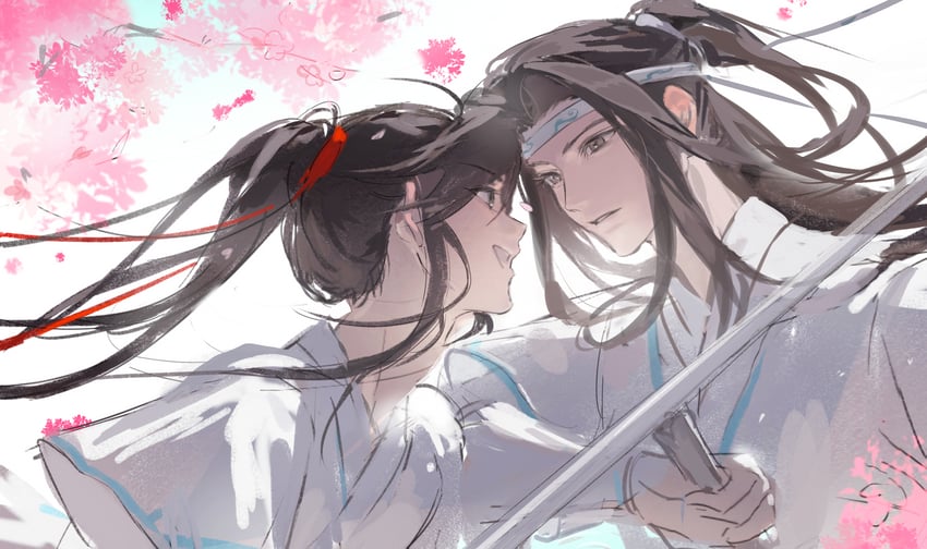 wei wuxian and lan wangji (modao zushi) drawn by shenzhang10011