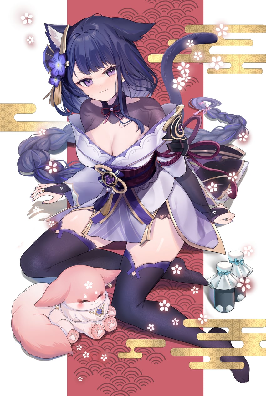raiden shogun and yae miko (genshin impact) drawn by mkichi