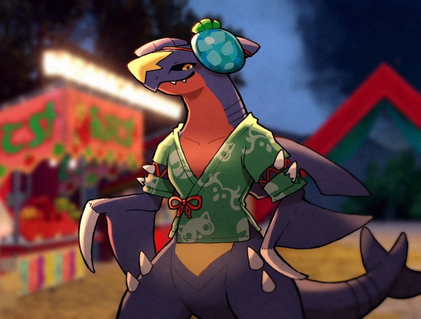 garchomp (pokemon and 1 more) drawn by box_splat