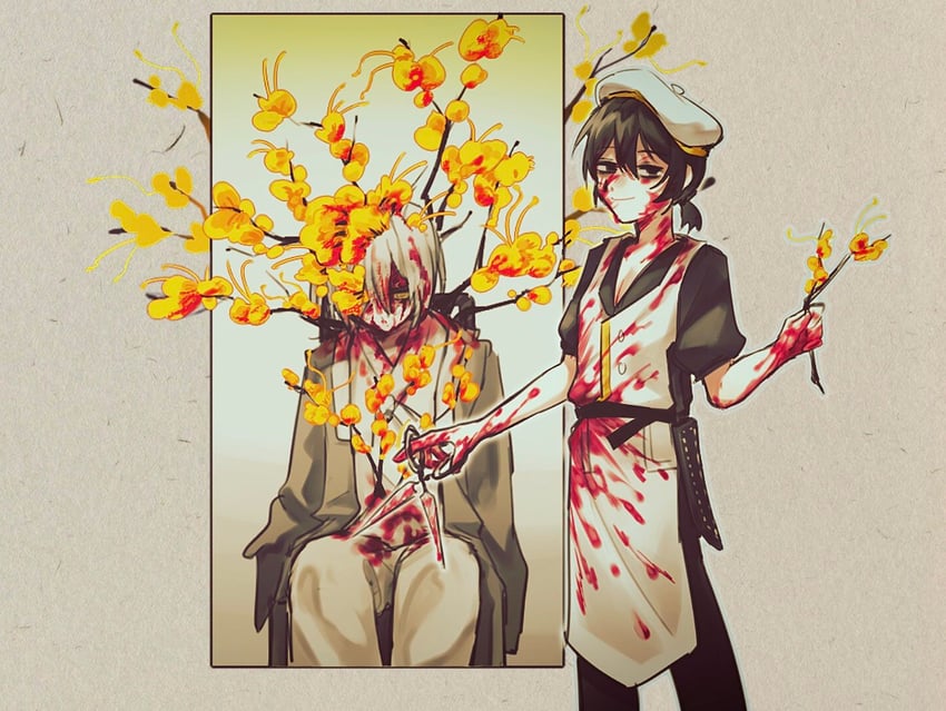 yi sang and dongbaek (project moon and 1 more) drawn by goawat