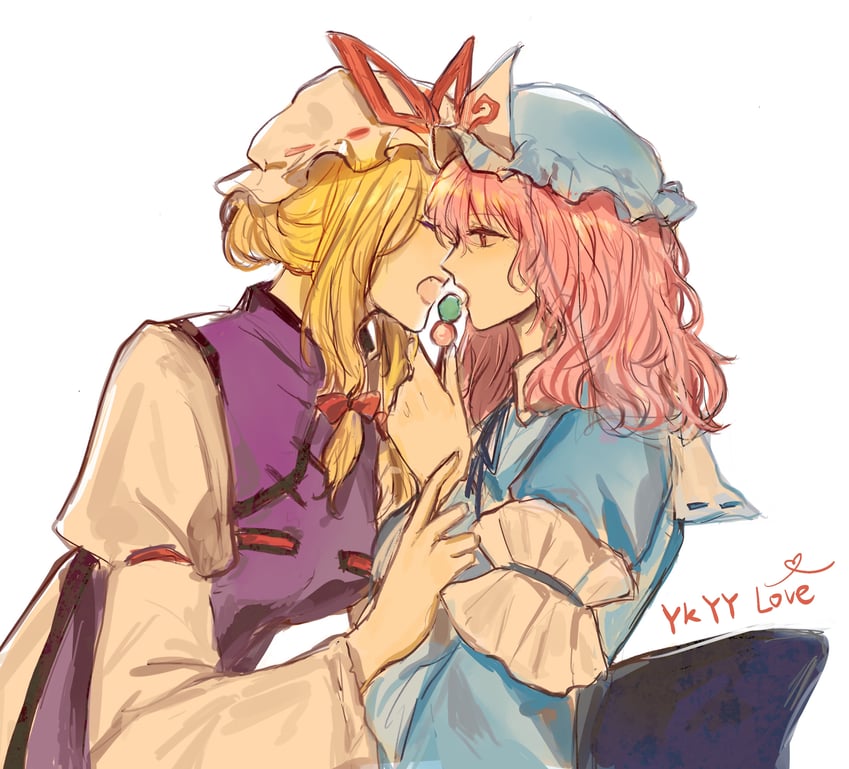 yakumo yukari and saigyouji yuyuko (touhou) drawn by hu_su