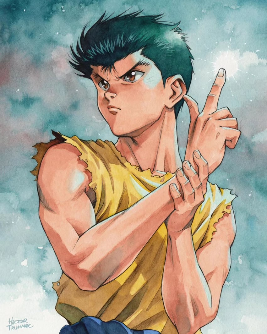 urameshi yusuke (yu yu hakusho) drawn by hector_trunnec