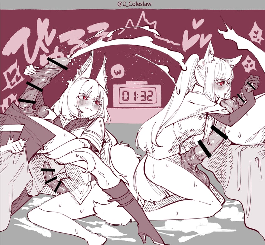 platinum, flametail, fartooth, and monique (arknights) drawn by mirin_chikuwa