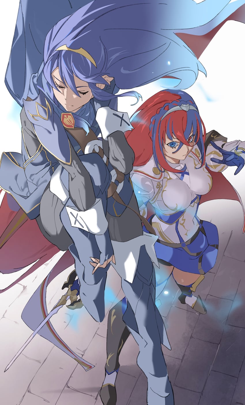 female alear and lucina (fire emblem and 1 more) drawn by himuro_yukichiko