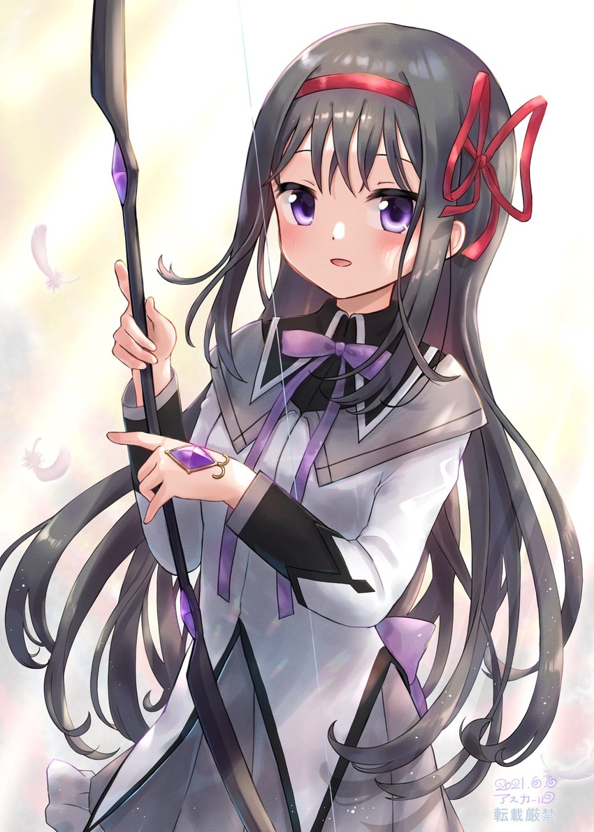 akemi homura (mahou shoujo madoka magica) drawn by asukaru_(magika_ru)