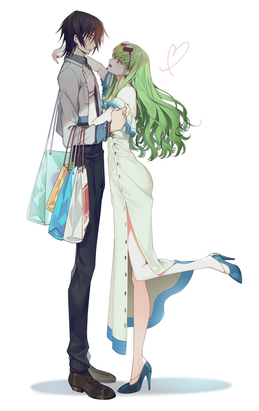 c.c. and lelouch vi britannia (code geass) drawn by creayus