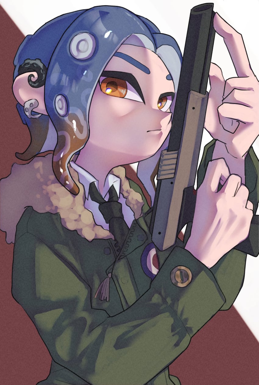 octoling player character and octoling boy (splatoon and 1 more) drawn by nastar_r0