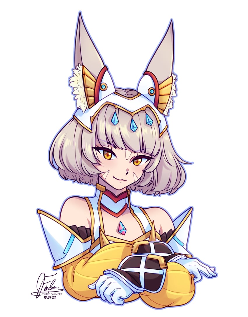 nia (xenoblade chronicles and 2 more) drawn by fehden