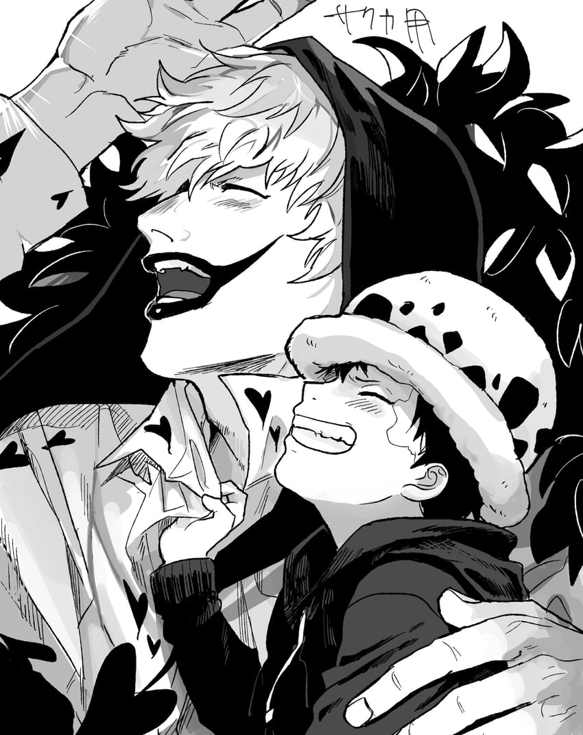 trafalgar law and donquixote rocinante (one piece) drawn by noyksusonon