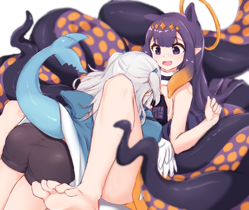 gawr gura and ninomae ina'nis (hololive and 1 more) drawn by meemo