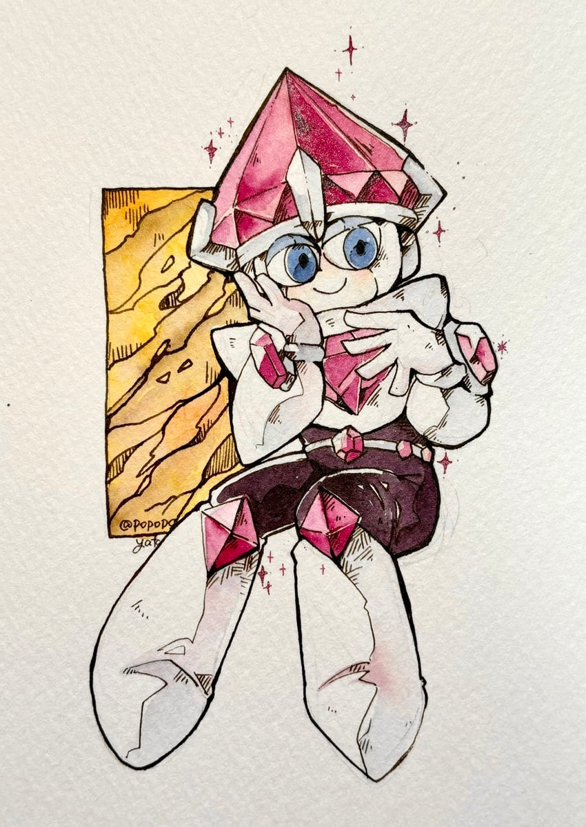 jewel man (mega man and 1 more) drawn by popopoyata