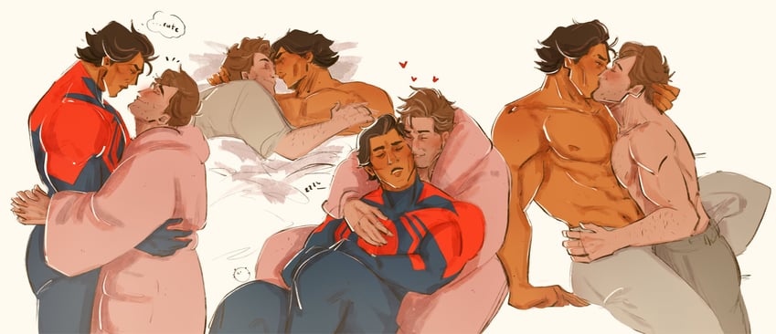miguel o'hara and peter b parker (marvel and 3 more) drawn by negi_(negicantdraw)