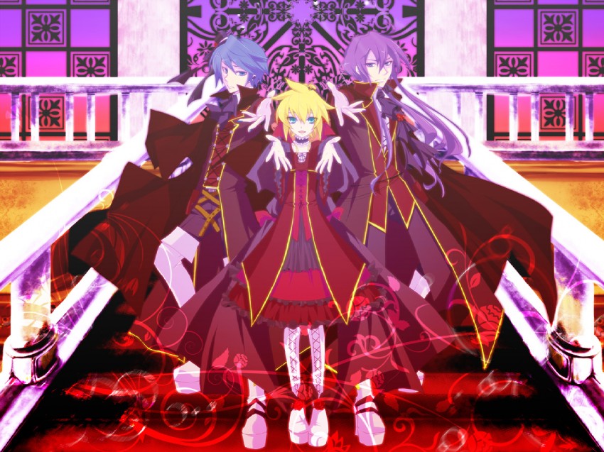 kagamine len, kaito, and kamui gakupo (vocaloid and 1 more) drawn by haru_aki