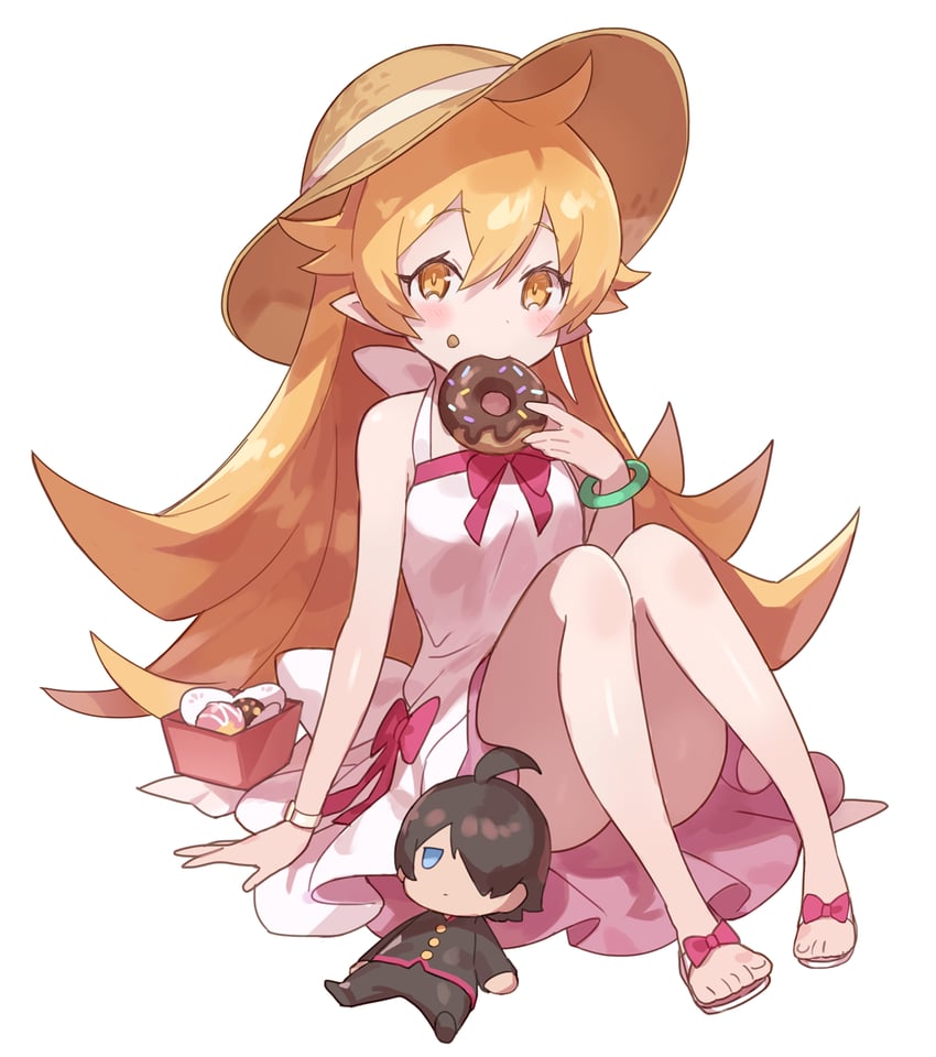 oshino shinobu and araragi koyomi (monogatari and 1 more) drawn by kanyoko_(yuzukano_17)