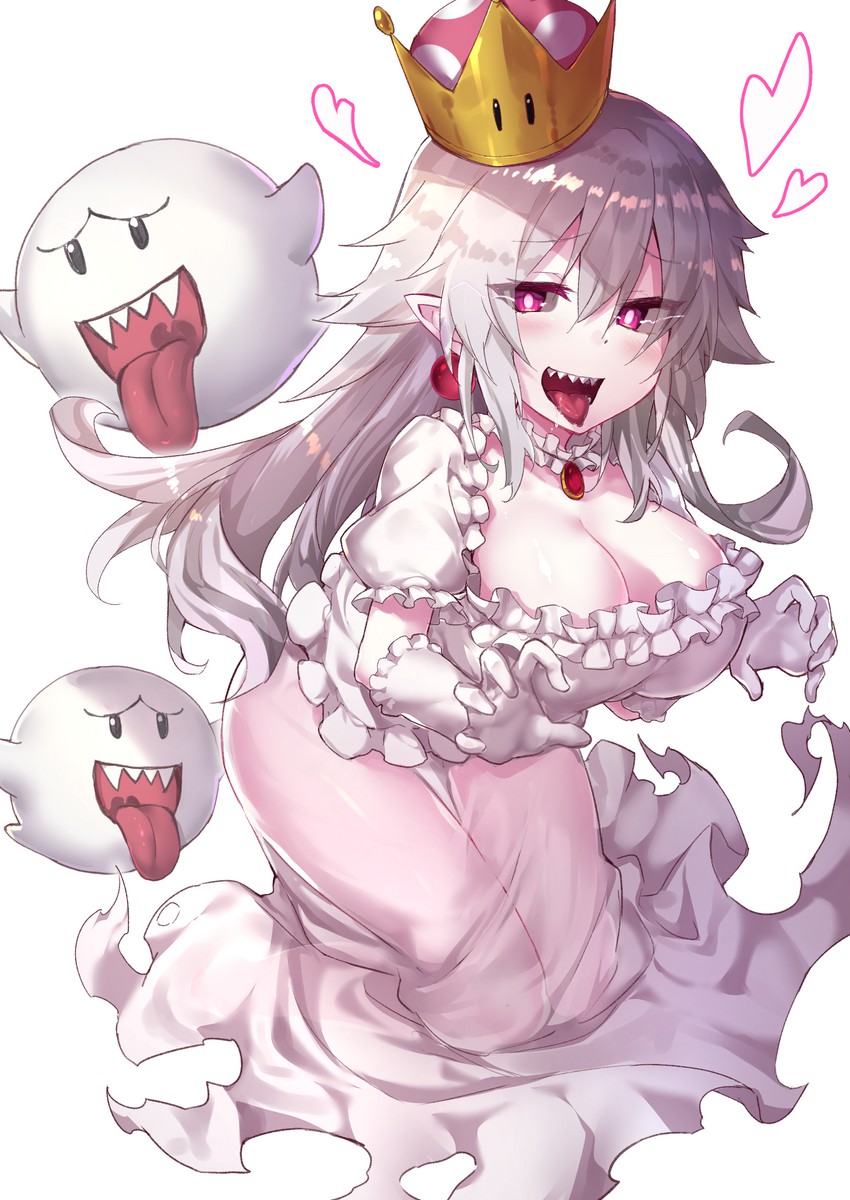 princess king boo and boo (mario and 2 more) drawn by kumai_(kumaisekuro)