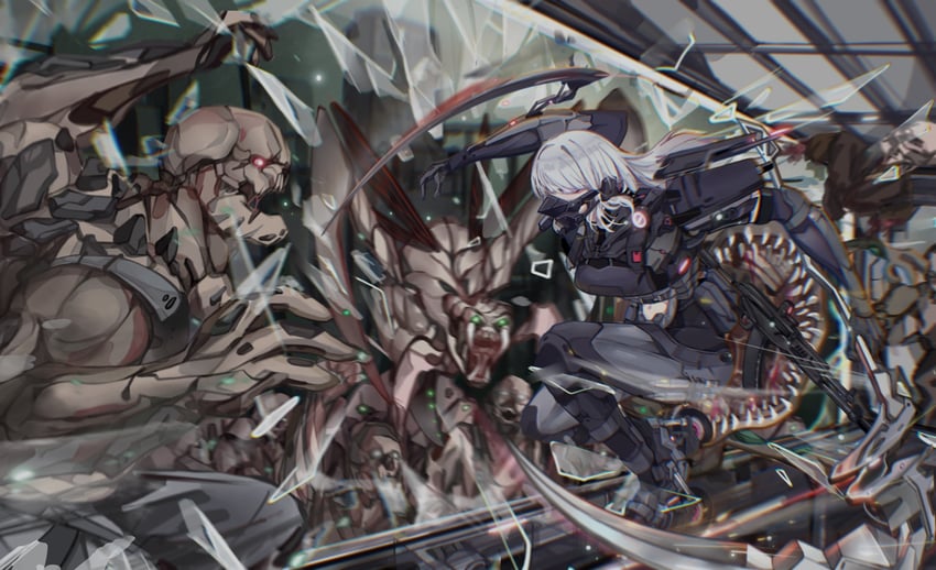 ak-15, elid, and smasher (girls' frontline) drawn by dried_fish_(bilibili155113)