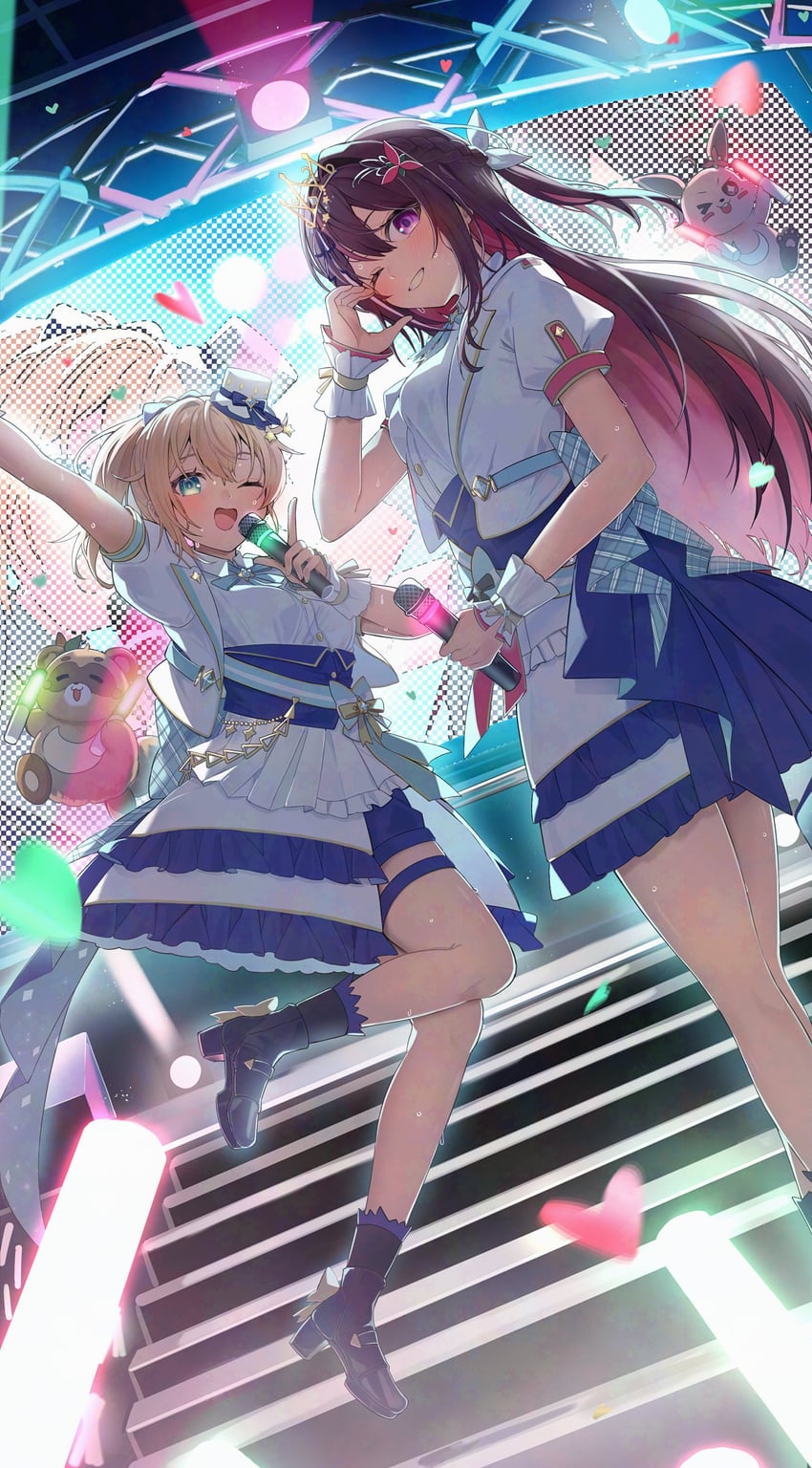 kazama iroha, azki, pokobee, and pioneer (hololive) drawn by kakeru_(kakekaker001)