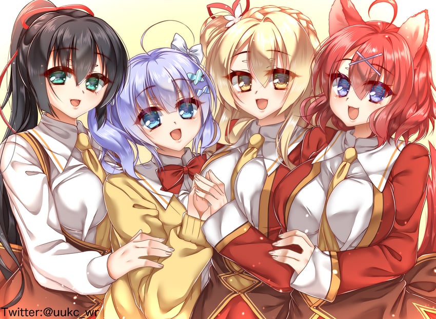 masaki gaillard, shirley warwick, amagiri yune, and shiraga airi (amairo islenauts) drawn by fuyukichi_(nikoniko1567)