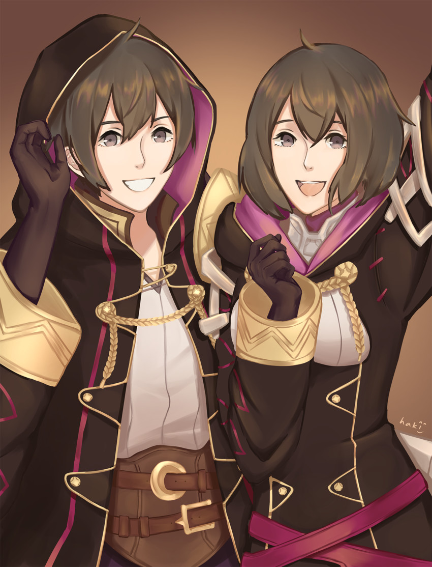 female morgan and male morgan (fire emblem and 2 more) drawn by hakirino