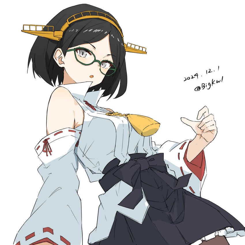 kirishima and kirishima kai ni (kantai collection) drawn by bigkwl