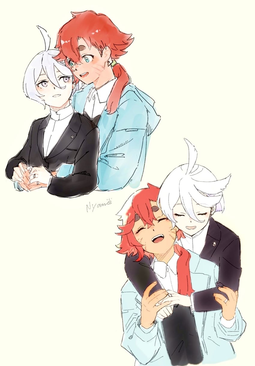 suletta mercury and miorine rembran (gundam and 1 more) drawn by nyamo