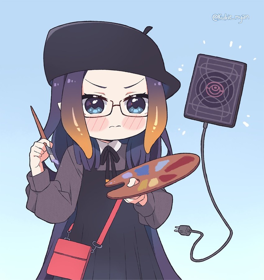 ninomae ina'nis and ao-chan (hololive and 1 more) drawn by kukie-nyan