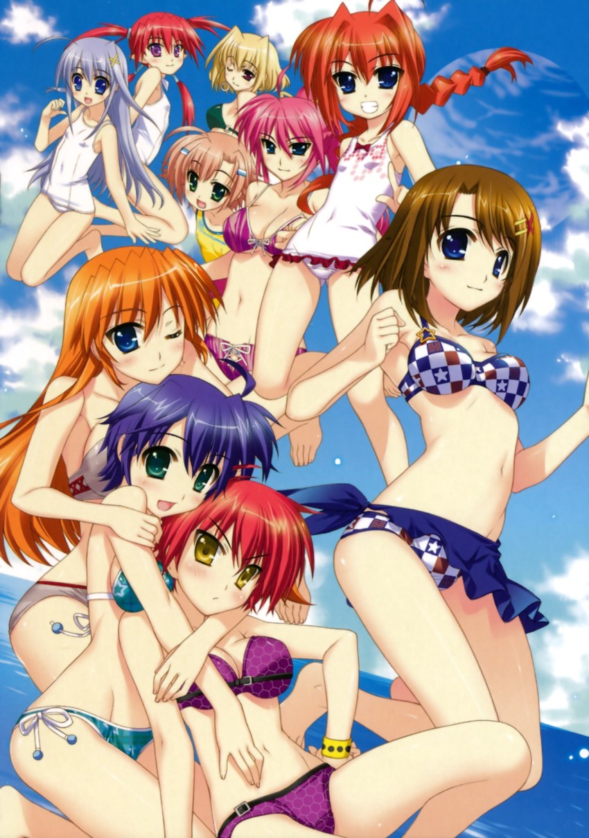 yagami hayate, vita, signum, subaru nakajima, reinforce zwei, and 5 more (lyrical nanoha and 1 more) drawn by fujima_takuya