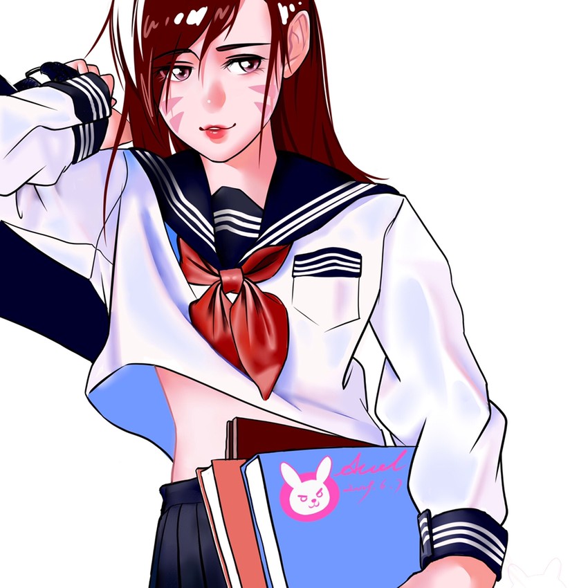d.va (overwatch and 1 more) drawn by gu_chi