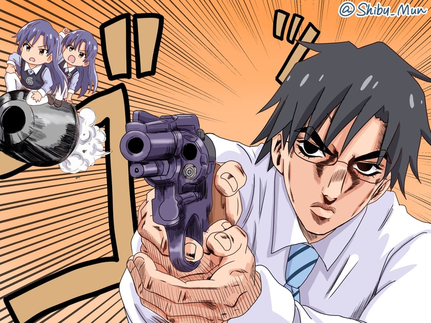 producer, kisaragi chihaya, sex pistols, and imai asami (idolmaster and 1 more) drawn by munbato_(watari_megumi)
