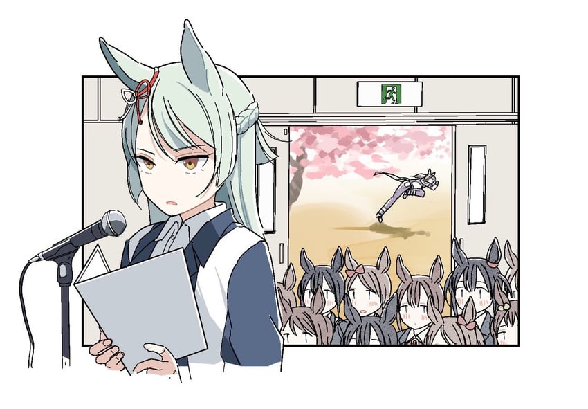 oguri cap and fujimasa march (umamusume and 1 more) drawn by mochi_mayushi