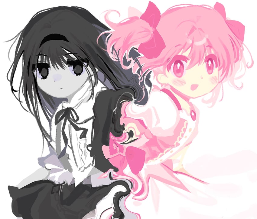 akemi homura and kaname madoka (mahou shoujo madoka magica) drawn by kerimka31328031