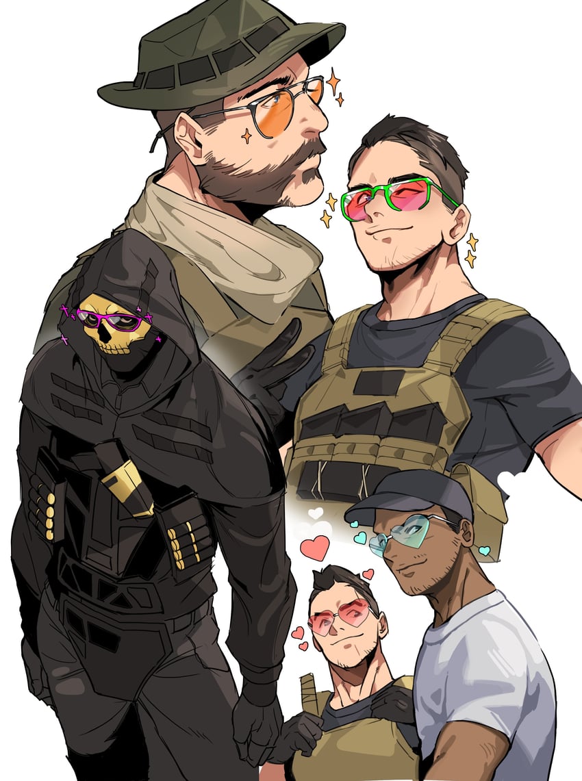 ghost, soap, captain price, and gaz (call of duty and 1 more) drawn by coni0771